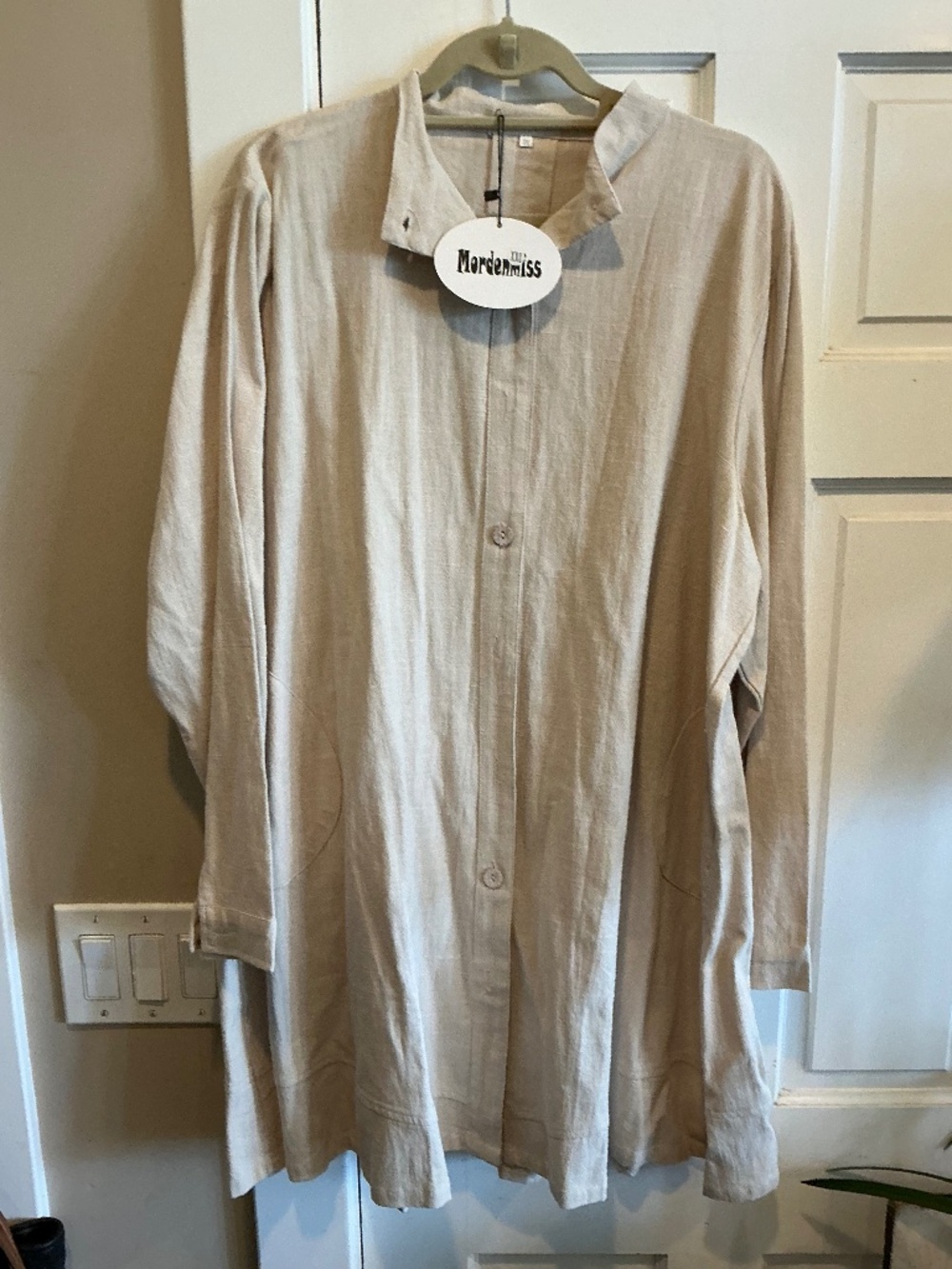 Mordenmiss linen long sleeveless tunic in plus size 2xl! New with tags!